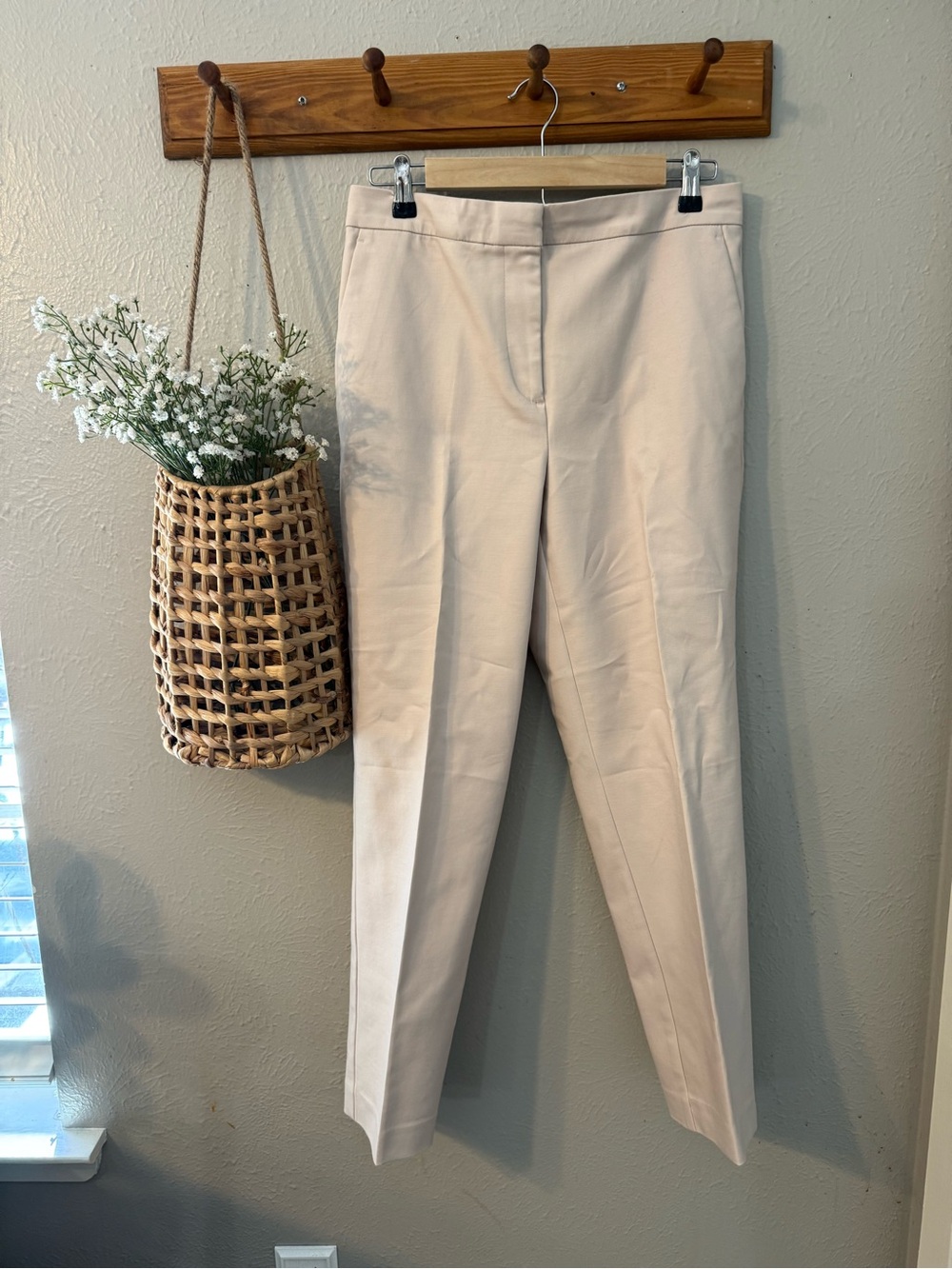 Ann Taylor Cream Tailored Dress Trousers Curvy Fit